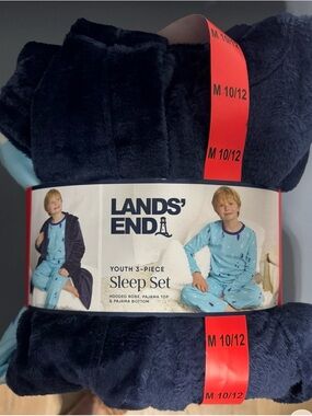 Lands' End Navy & Light Blue 3-Piece Kids Sleep Set